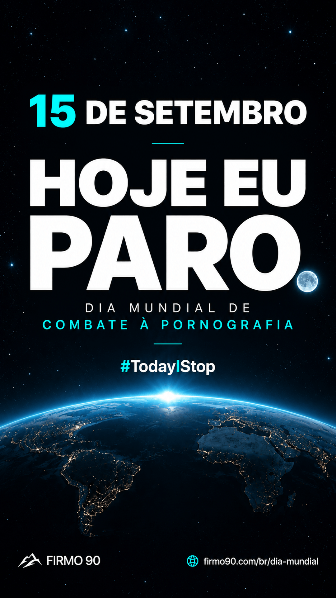 Cartaz do Dia Mundial de Combate à Pornografia, formato Story
