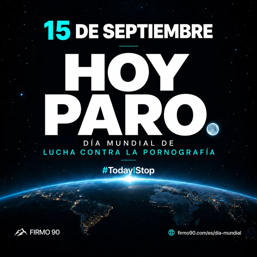 El afiche de la fecha: las palabras Hoy paro sobre la Tierra de noche, con el 15 de septiembre