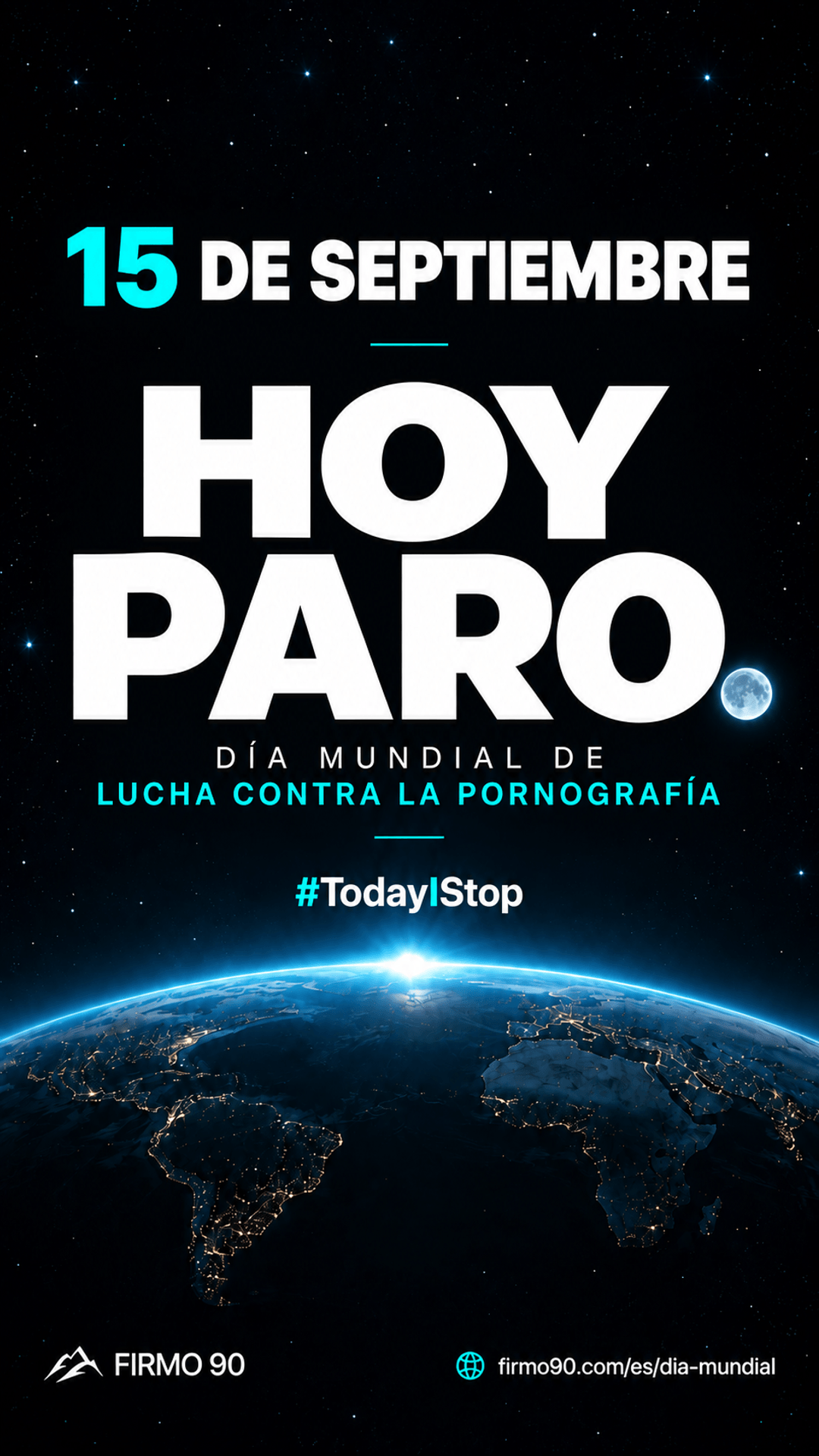 Afiche del Día Mundial contra la Pornografía, formato Story